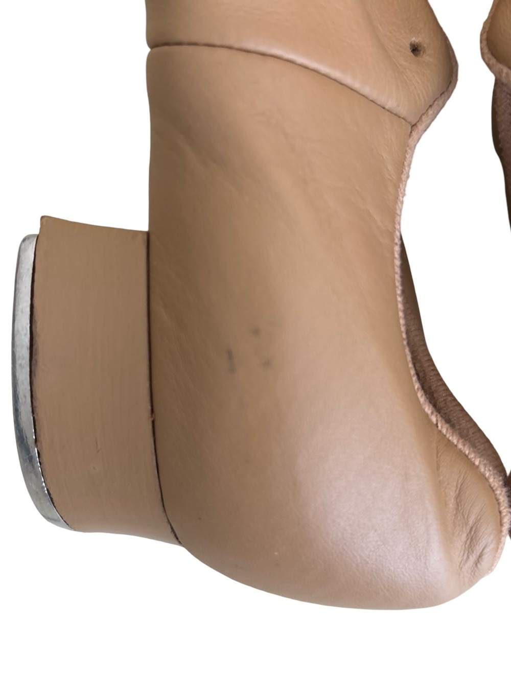 Bloch Nude Tan Leather Tap Shoes 4M Dance Shockwave - Picture 6 of 8